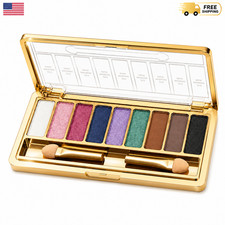 9 Colors Glitter Eyeshadow Eye Shadow Palette Makeup Cosmetic Brush Set NEW