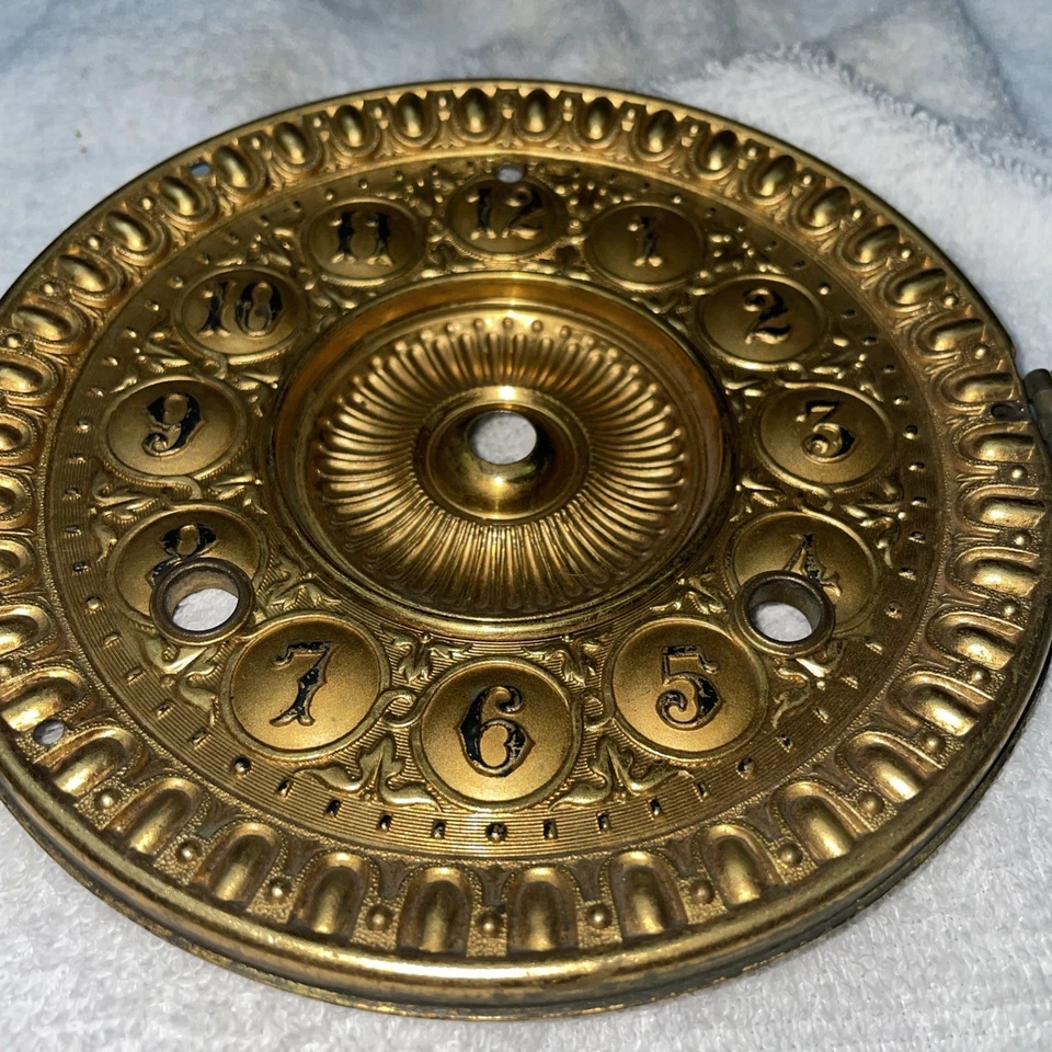 ANSONIA Royal Bonn Clock Large DIAL With Center Medallion Hinge An A 5 3/4 Dia. - Image 2 of 4