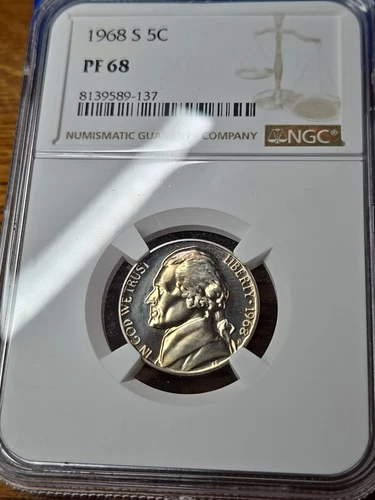 1968-S 5C Jefferson Nickel Pf 68 Ngc