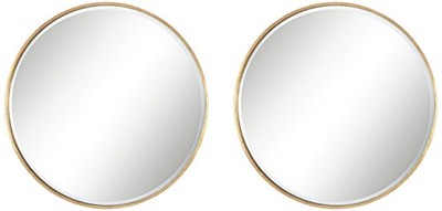 Uttermost Mayfair Antique Copper 34'' Round Wall Mirrors Set of 2