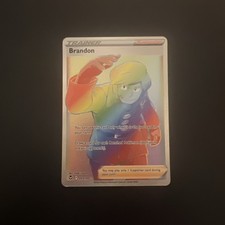 Brandon 203/195 Secret Pokémon Card Silver Tempest Rainbow Rare Trainer NM on eBay