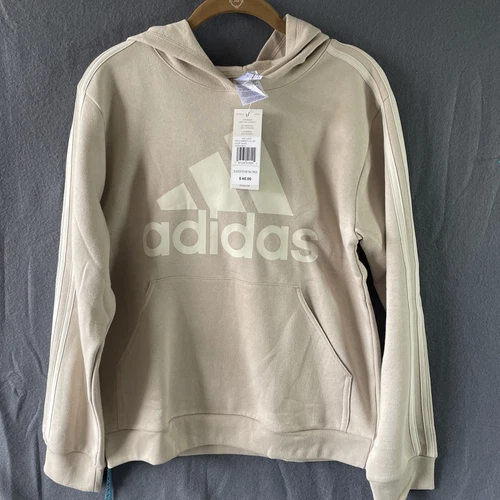 OFF WHITE Felpa con cappuccio Adidas ragazzo L(14 16) stile AA0474 marrone con logo panna nuova con etichetta