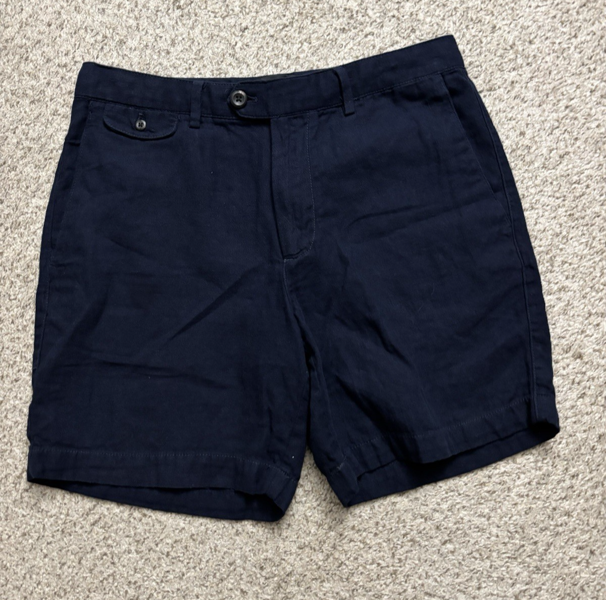 Banana Republic Shorts Mens Size 31 Dark Navy Linen Blend Short Preppy 7