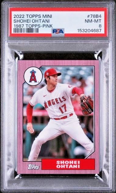 🔥2022 Topps Mini 1987 Topps Pink /25 #78B-4 Shohei Ohtani PSA 8🔥