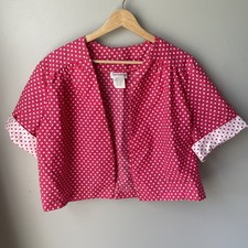 Vintage 80 s Serenity Pink Polkadots Blouse Womens Size 40 Made In The USA