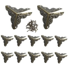 12Pcs 1"x1" Antique Bronze Furniture Corner Protectors, Vintage Triangle Corn...