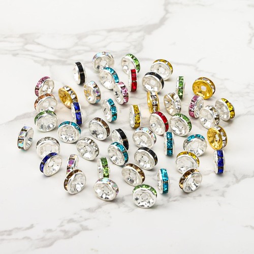 720Pcs Rhinestone Spacer Beads for Jewelry Making, Rondelle Crystal 8mm Bead ... - Picture 2 of 7