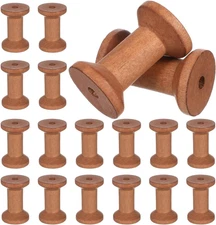 20pcs Wooden Spools for Crafts, 2'' Empty Thread Spools, Antique Wood Ribbon Spo