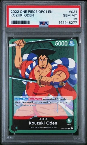 2022 ONE PIECE OP01-ROMANCE DAWN #031 KOZUKI ODEN PSA 10
