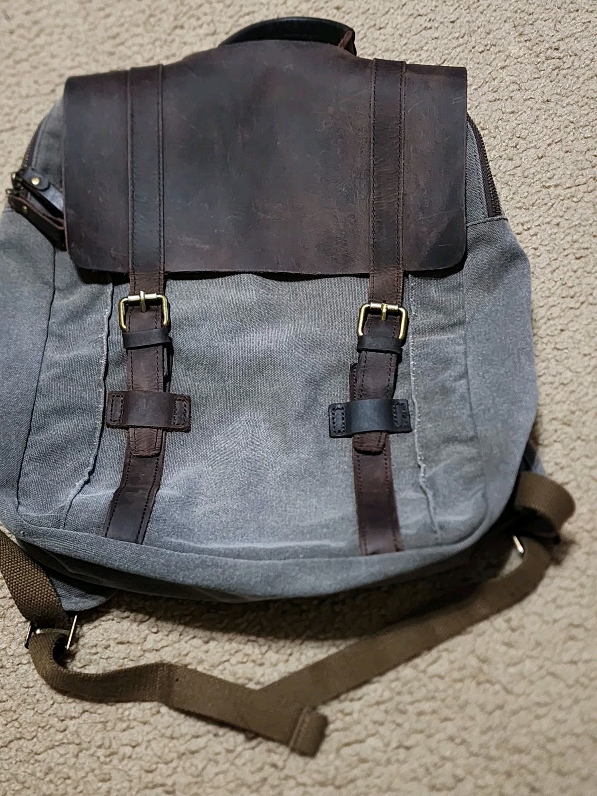 F-ZONE leather/canvas Backpack - image 1