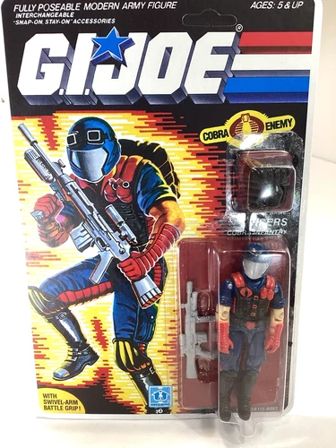 RECARDED GI JOE ARAH COBRA VIPER 1986 COMPLETE SEALED ON REPRODUCTION CARD HASBR