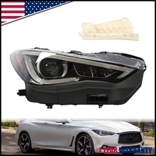 For 2017-2022 Infiniti Q60 LED DRL w/ AFS Projector Headlight Passenger Side