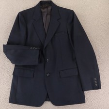 VTG Esprit Jacket Mens S 38R Blue Polyester Twill Blazer Sport Coat Made in USA