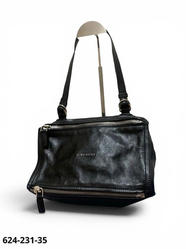 GIVENCHY Pandora Shoulder Bag Wrinkled Black Leather