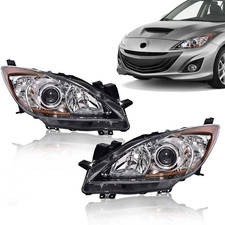Front Headlights Headlamps Assembly Left Right Compatible with Mazda 3 2010 20