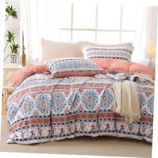 Duvet Cover Queen Size, Queen 90"x90" 05 - Boho Pink No Comforter 