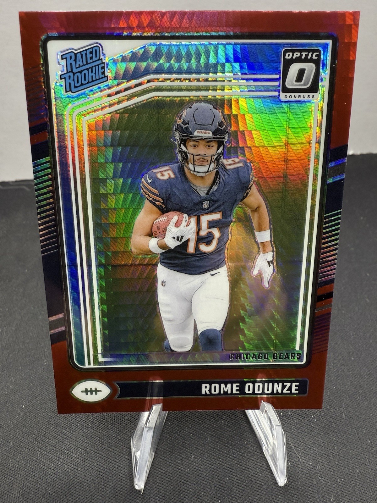 💥2024 Panini Donruss Optic Rated Red Hyper Rome Odunze #286 Rookie RC Bears
