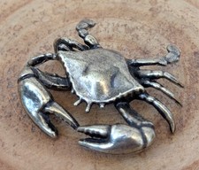 Vintage Brass Crab Statue Small Miniature Sculpture Figurine. Match Strike Vesta