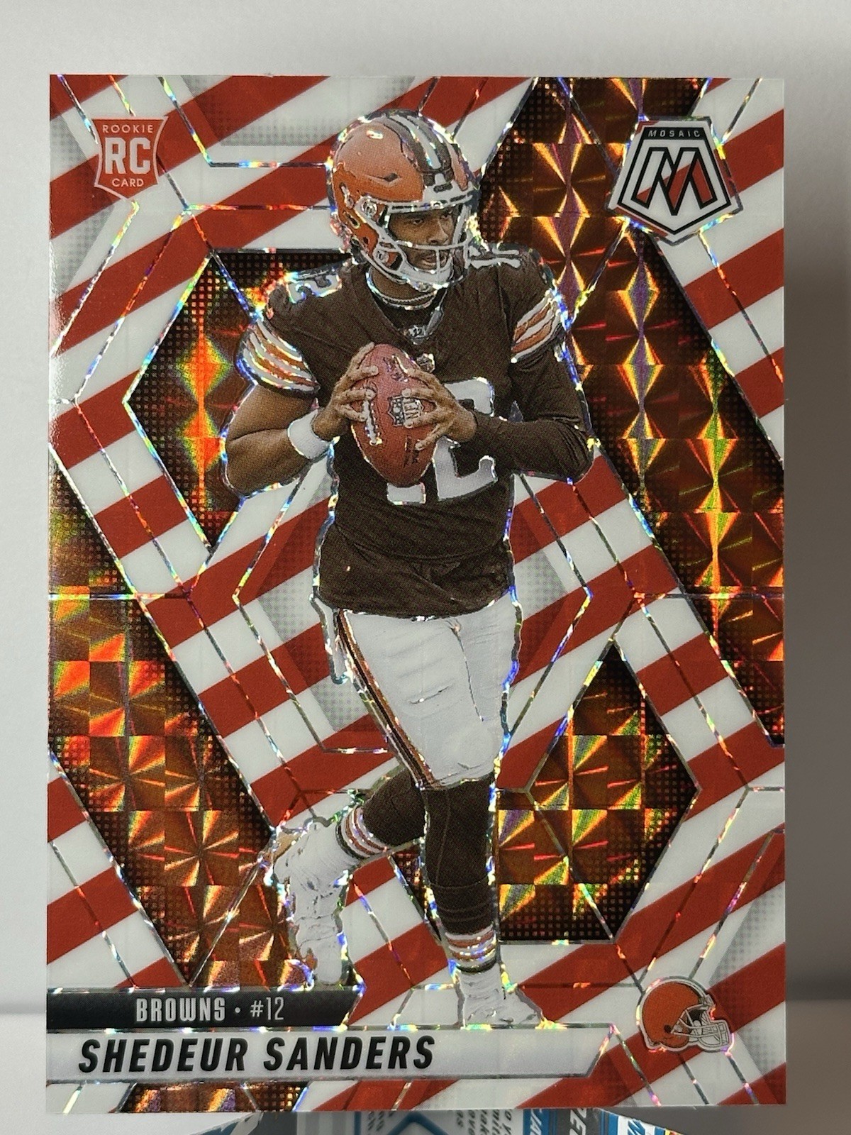 Shedeur Sanders (Mosaic Red White Stripe) #302 2025 Panini Mosaic (RC)