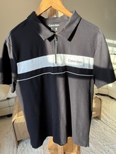 Calvin Klein Mens Short Sleeve Liquid Cotton Polo Shirt Black