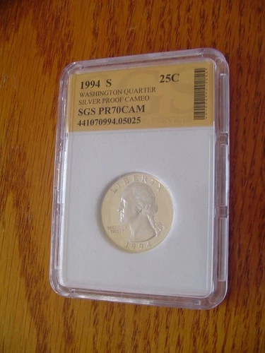 1994 S 25C Silver Washington Quarter Proof SGS PR70CAM