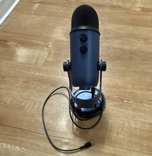 Blue Yeti USB Wired Desktop Microphone w/ Mute Button, Adjustable Stand, Blue