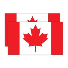 Canada Flag Stickers 3x5   2 Pack Red Maple Leaf Vinyl Decals for Car, Tru