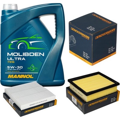 DENCKERMANN Inspektionspaket 5L MANNOL Molibden Ultra 5W-30 für Mitsubishi