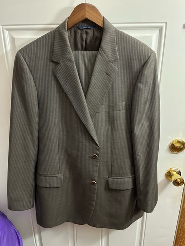 Brooks Brothers 1818 Madison Men's Brown Pinstripe Suit 43R 38x30 Made In Italy