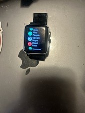 Apple Watch Series 3 A1858 38mm Silver Aluminum Case Black Metal Band iOS