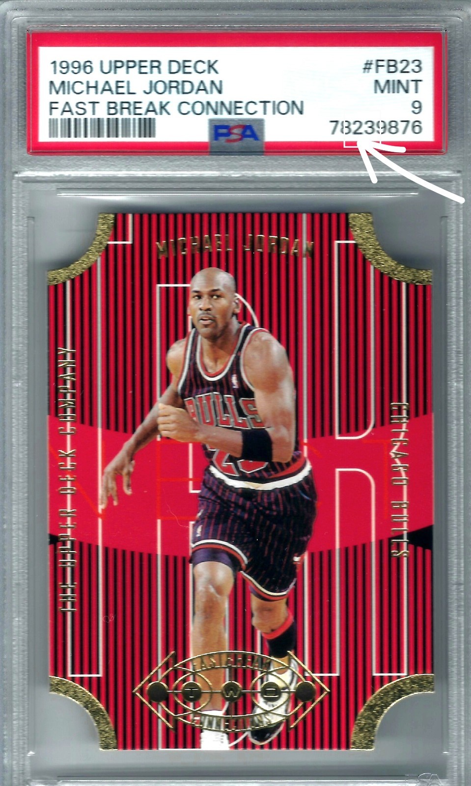 Upper Deck 1996-97 Fast Break Connections Michael Jordan #FB23 PSA 9 '23' cert #