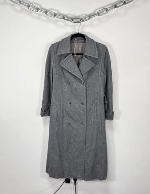 Vintage Steinbock Himalaya Loden Women s Gray Double Breasted Belted Wool Coat M
