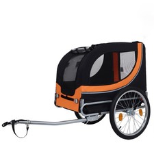 Large Folding Bike Trailer for Dogs 66LB Capacity All-Terrain Pet Carrier