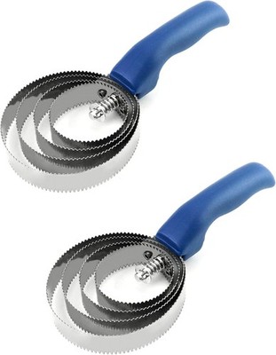 Double Sided Curry Comb, 2 Pack 4 Rings Stainless Steel Curry Comb with Soft Tou