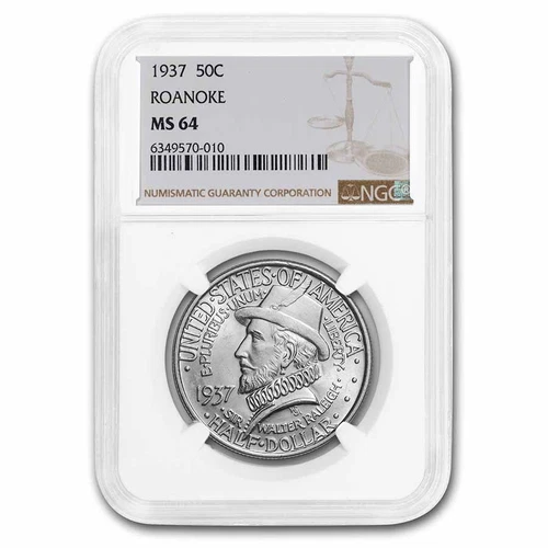1937 Roanoke Island Half Dollar MS-64 NGC
