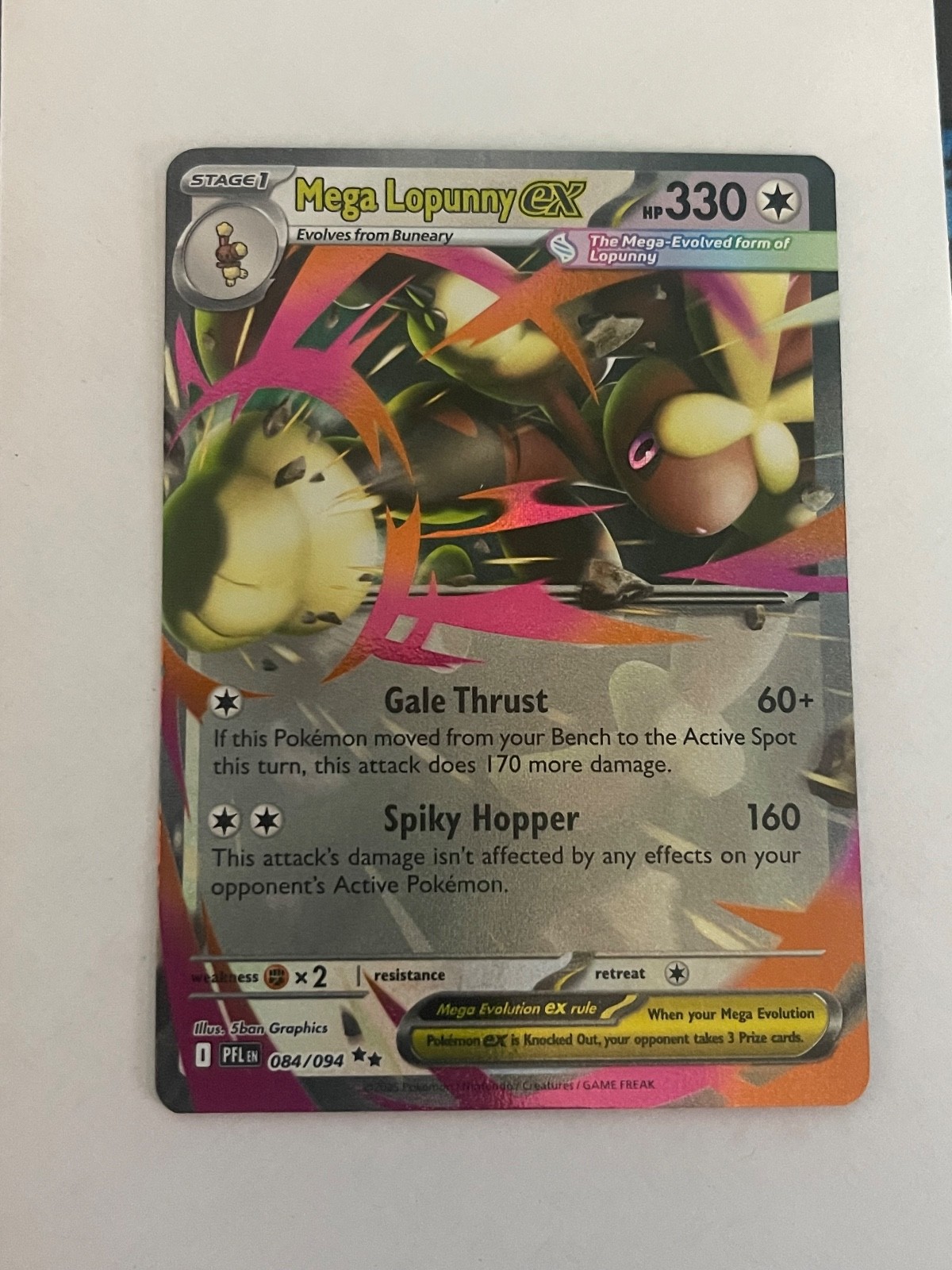 Mega Lopunny ex 084/094 Me02: Phantasmal Flames Holo