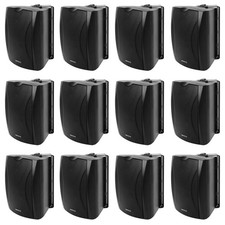 12 Rockville WET-6B 70V 6.5" IP55 Black Commercial Indoor/Outdoor Wall Speakers