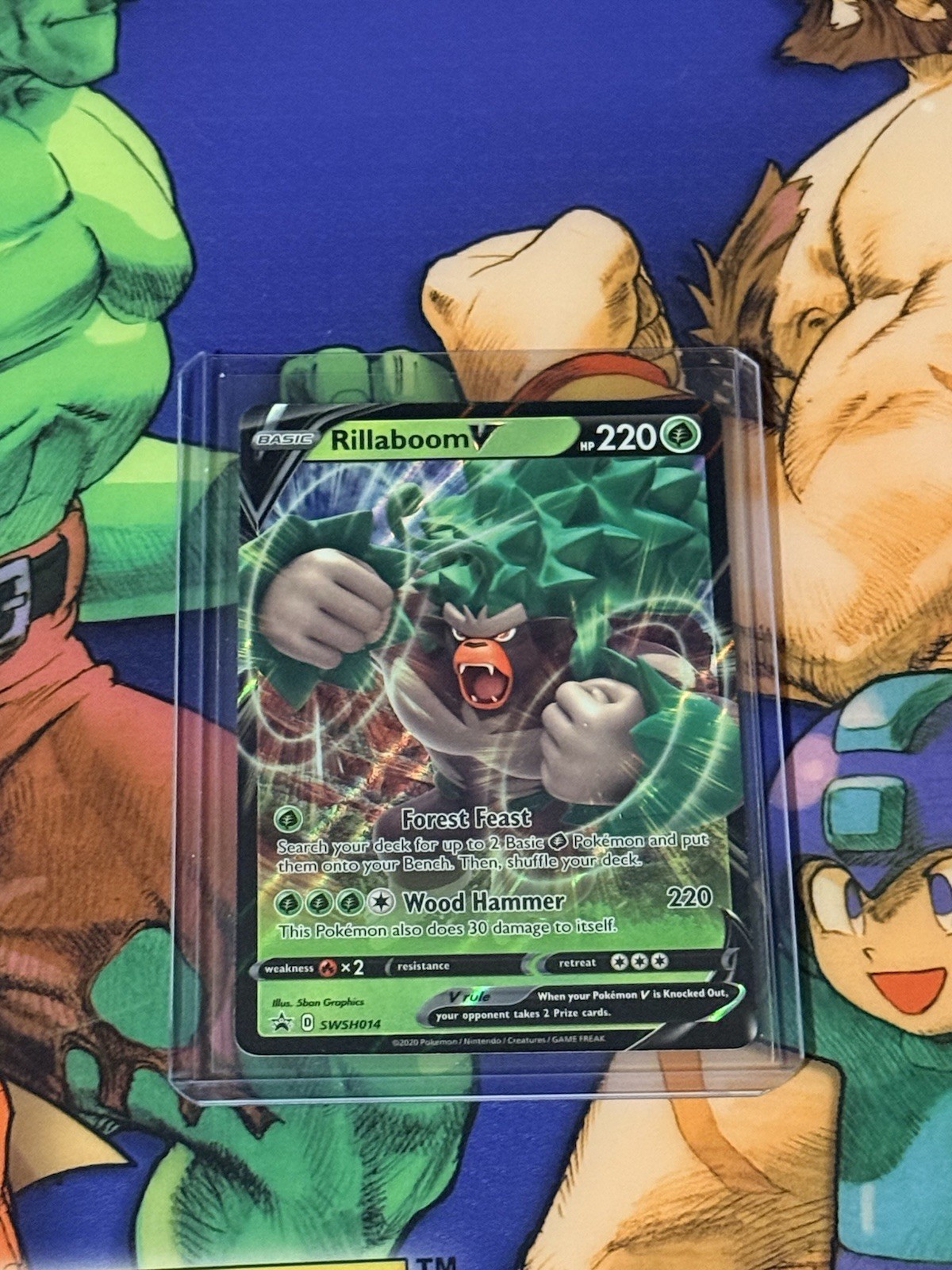Pokémon Rillaboom V SWSH014 Black Star Promo Sword Shield Promo - Pack Fresh
