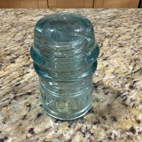 Vintage Blue Glass Insulator Cover #10 Amtel & Tel Great Condition Cpix
