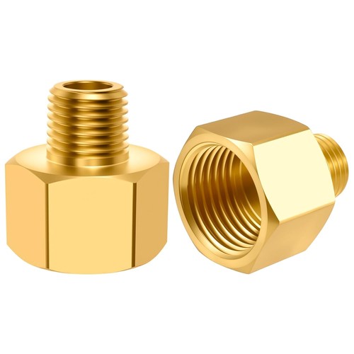 SDTC Tech 2-Pack Brass Pipe Fitting 1/4 NPT Thread Male to 1/2 NPT Thread Female