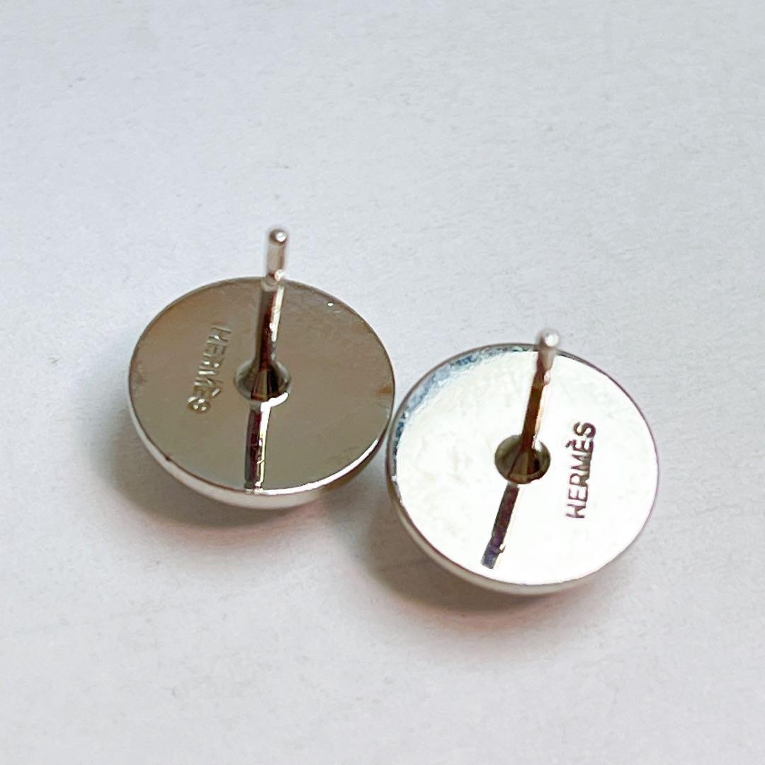 Hermes Eclipse Blue Stone Earrings Silver Base Au… - image 4