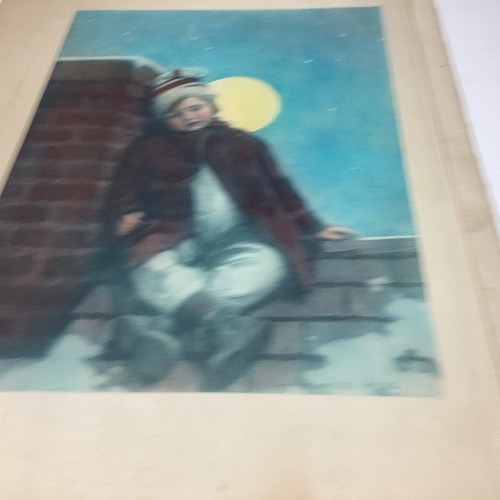20 ART PAPER ETCHING PHOTO PRINT J Knowles Hare Waiting For Santa Claus Color - Picture 13 of 16