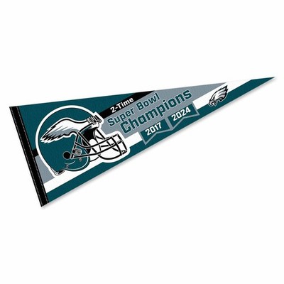 Super Bowl and 2 Time Champions Pennant for Philadelphia Eagles Flag