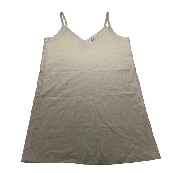 Zoe Kratzmann Womens Beige Cotton V-Neck Slip Dress Size 0 Mini Summer Layering