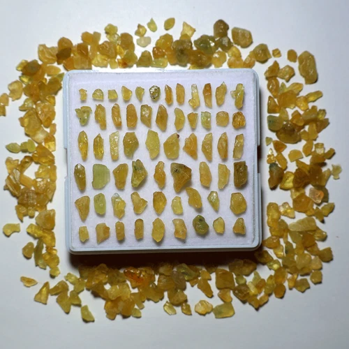 Golden Spectrum~ 276 PC Nigerian Golden Sapphire Rare Mineral Crystal Collection