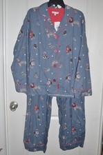 PJ Salvage Dogs Cotton LIGHTWEIGHT Flannel PJ Set Pajamas Size L NEW