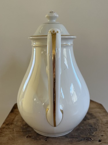Antike Haviland Limoges Teekanne Kaffeekanne H&Co Weißgoldrand - Bild 11 von 23