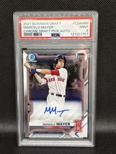 2021 Bowman Draft Marcelo Mayer 1st Bowman Chrome Auto PSA 9 Mint CDA-MM Red Sox
