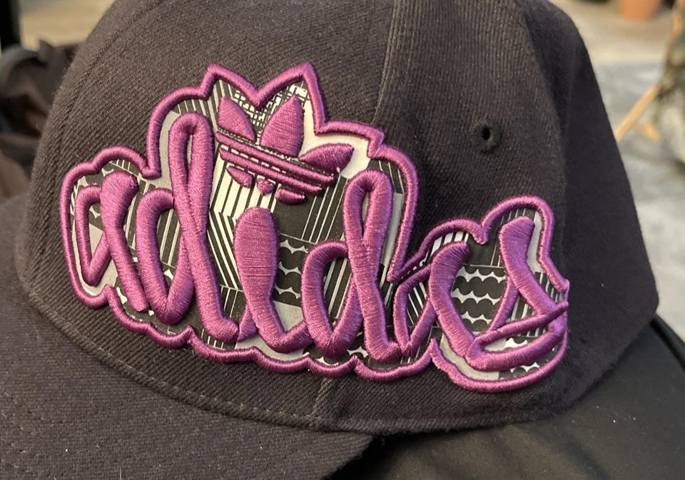 Black And Purple Large Adidas Baseball Cap - Image 3 of 4