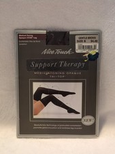Vintage Nice Touch Support Therapy Thi Top Opaque Stockings Gentle Brown Size B